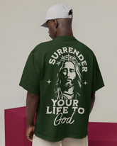 Camiseta Oversized Surrender Your Life to God — USEAMÉM