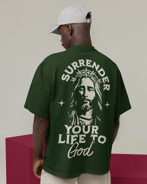 Camiseta Oversized Surrender Your Life to God — USEAMÉM