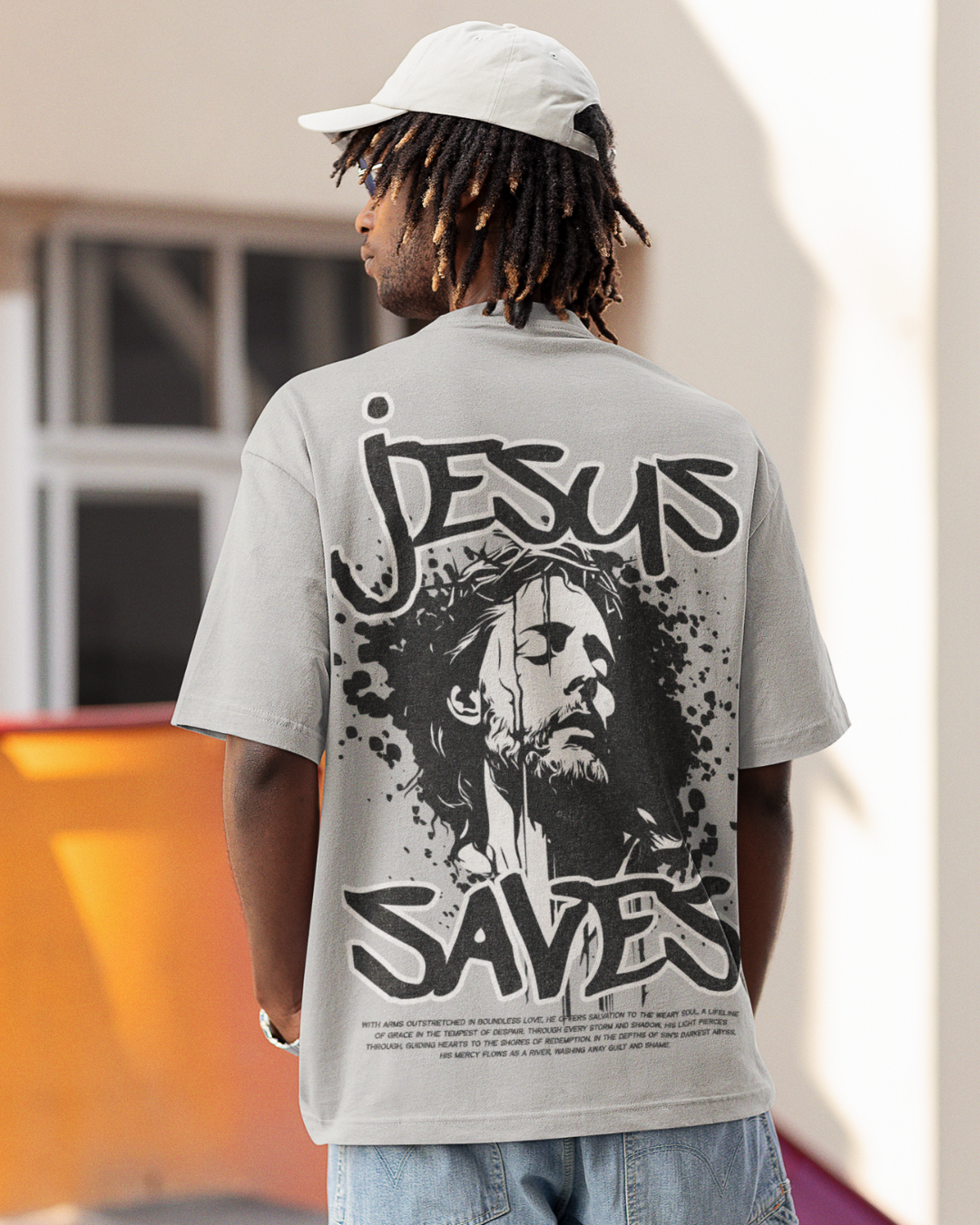 Camiseta Oversized Jesus Saves — USEAMÉM
