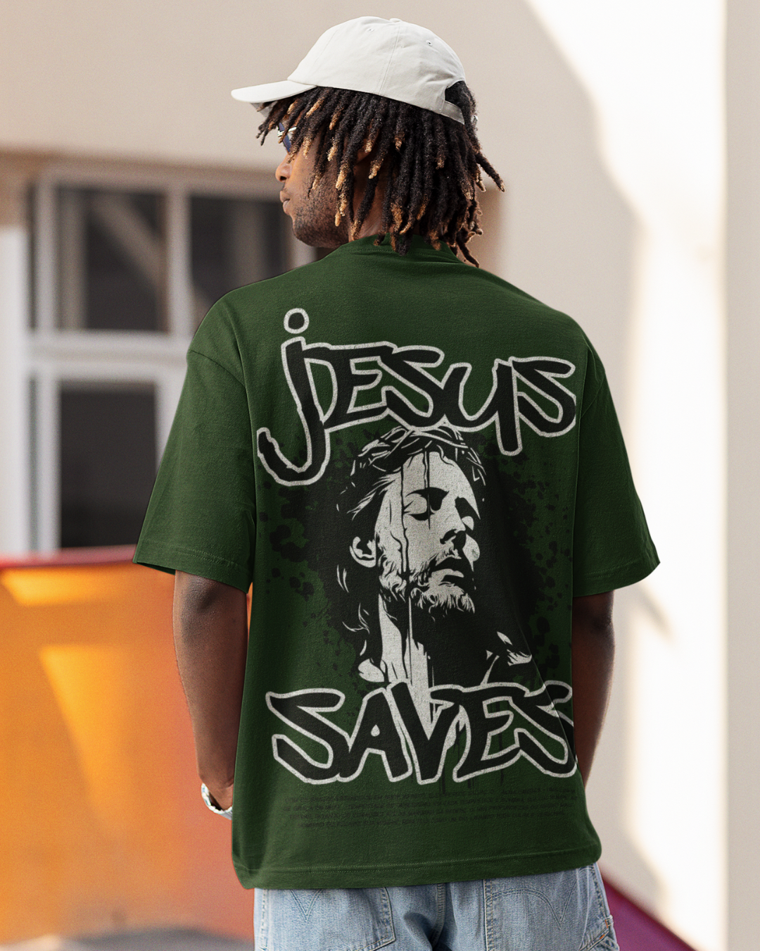 Camiseta Oversized Jesus Saves — USEAMÉM