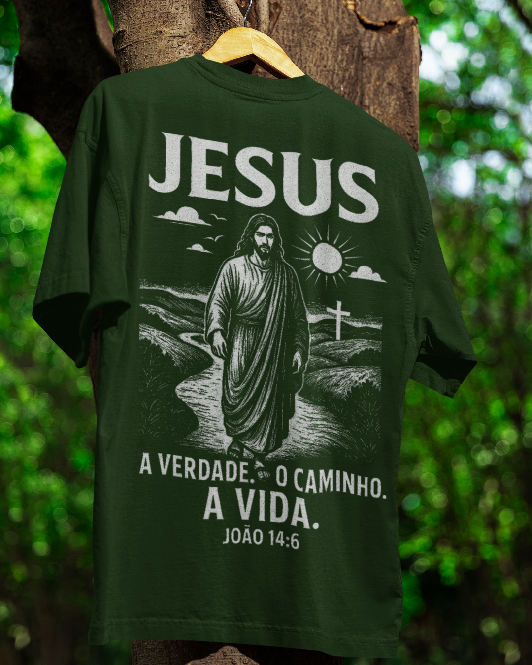 Camiseta Oversized Jesus O Caminho, a Verdade e a Vida — USEAMÉM