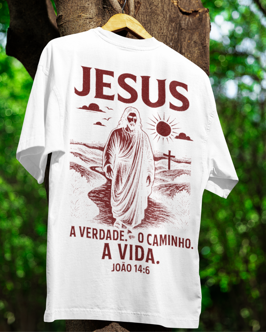 Camiseta Oversized Jesus O Caminho, a Verdade e a Vida — USEAMÉM
