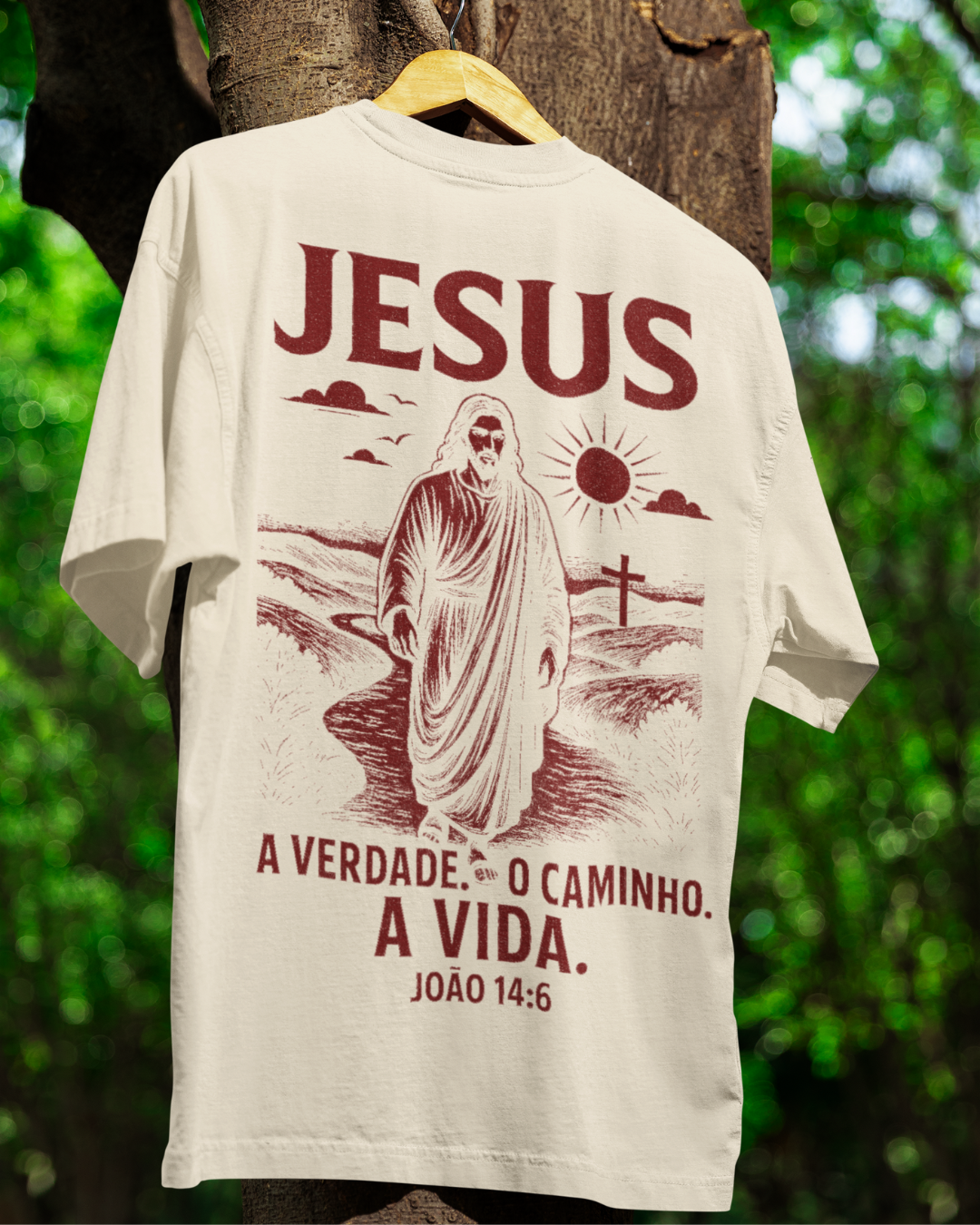 Camiseta Oversized Jesus O Caminho, a Verdade e a Vida — USEAMÉM