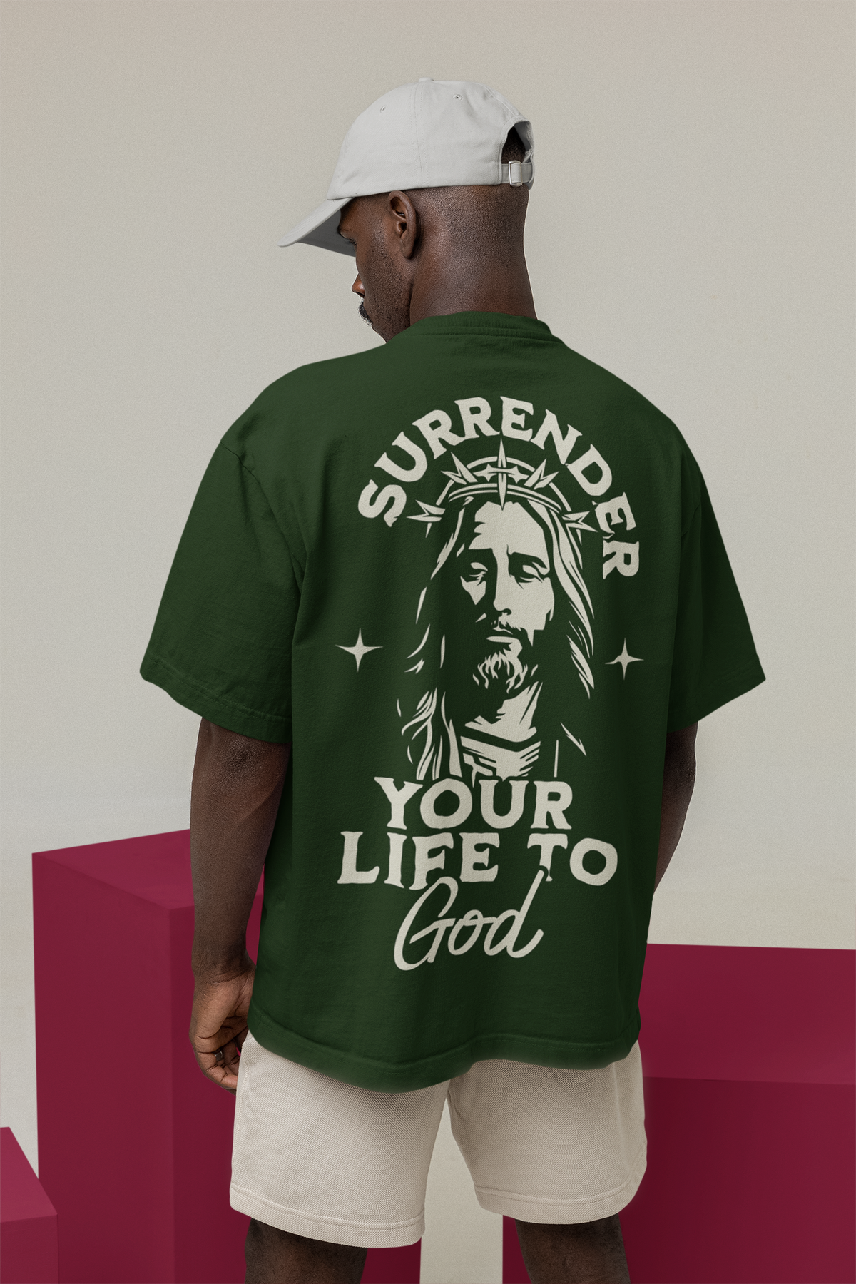 Camiseta Oversized Surrender Your Life to God — USEAMÉM
