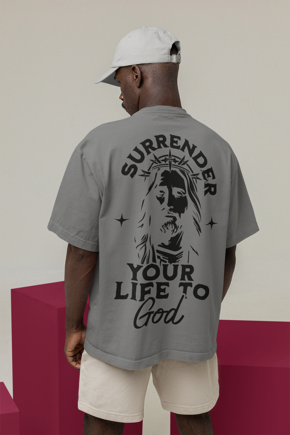 Camiseta Oversized Surrender Your Life to God — USEAMÉM