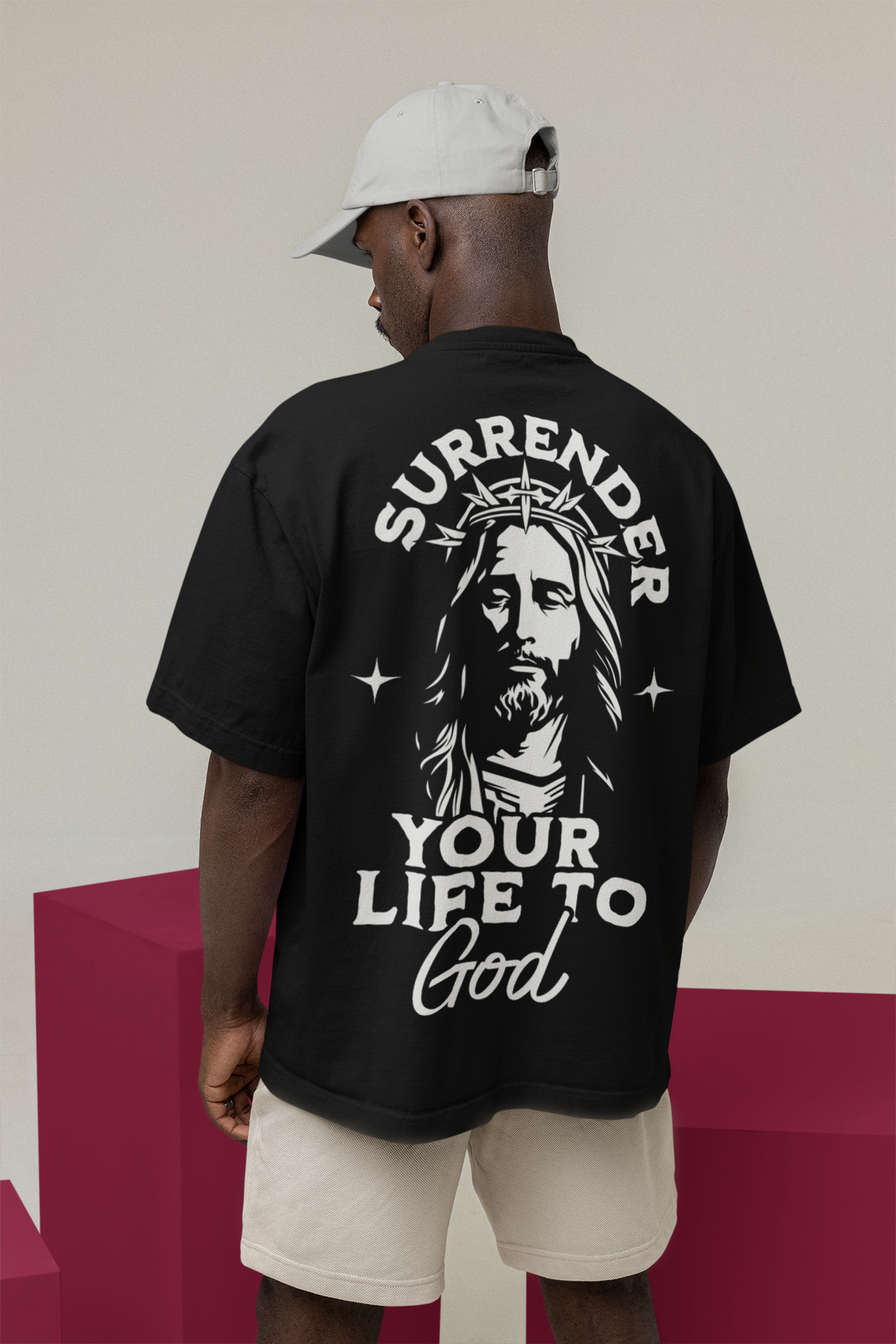Camiseta Oversized Surrender Your Life to God — USEAMÉM
